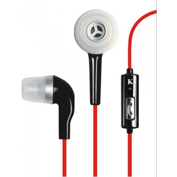 Wholesale KIK 666 Stereo Earphone Headset with Mic (666 Black - Red)